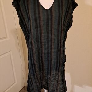 Eileen Fisher Women’s Nori Tunic Striped Top Size M Organic Cotton EUC